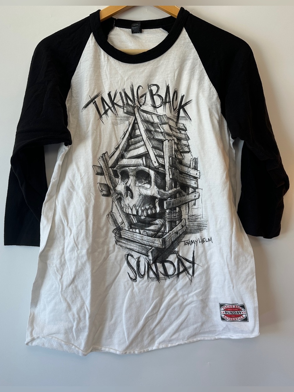 Taking Back Sunday Baseball Tee Unisex M 3/4 Sleeve tattoo art Tommy Helm